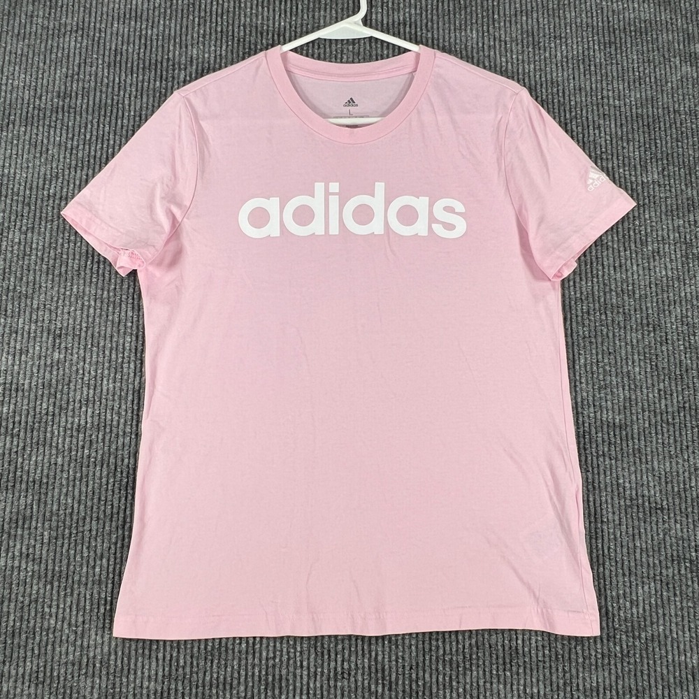 Adidas Shirt Youth Girls Large Pink‎ Short Sleeve Lightweight Casual Active